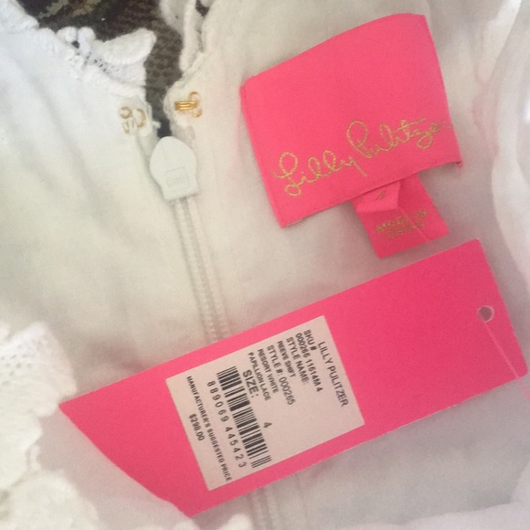 Lilly Pulitzer White Reeve Dress butterfly lace - Picture 4 of 8